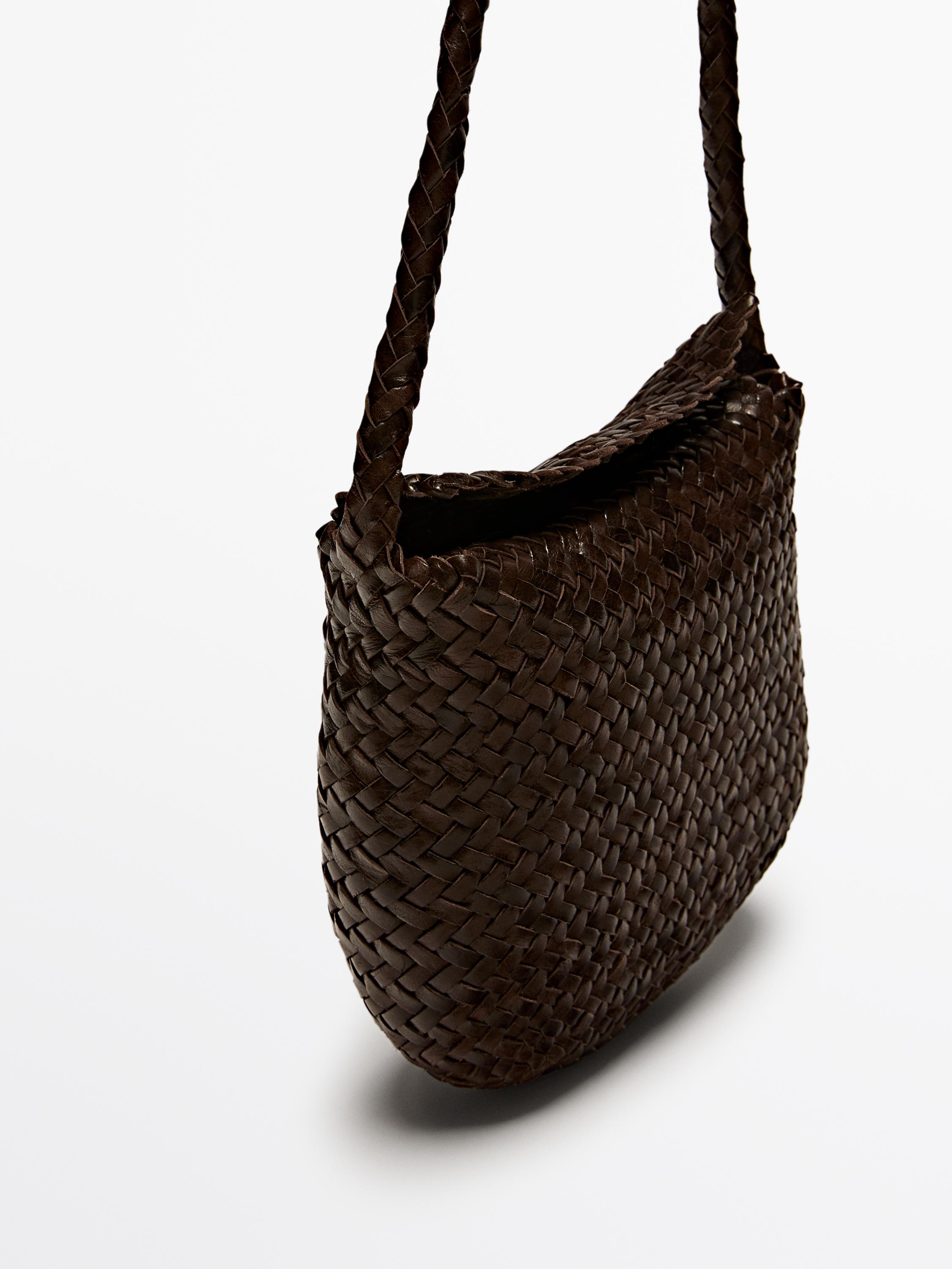 Sac à bandoulière tressé en cuir nappa